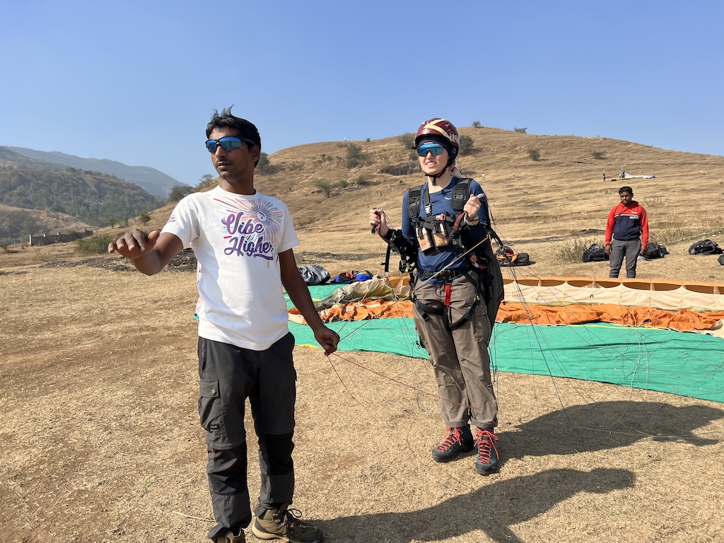 Briefing to international student before Paragliding training