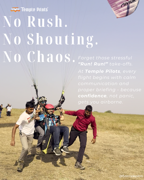 No Rush. No Shouting. No Chaos. at Paragliding Take off