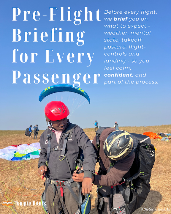 Pre-Flight Briefing for Every Passenger , Paragliding safety
