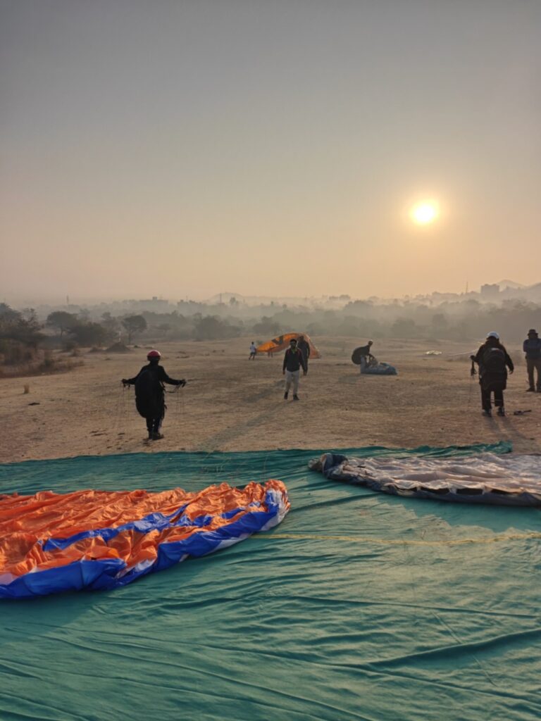 Ground Handling During Paragliding Training in Kamshet