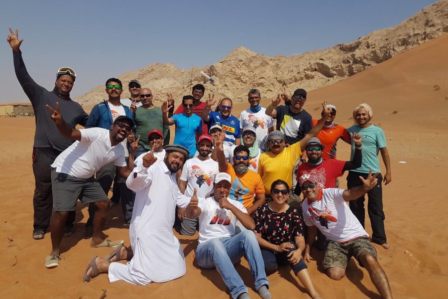 Paragliding in desert UAE