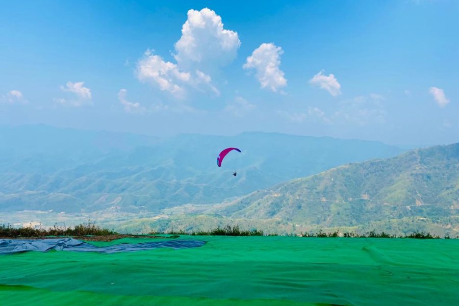 Temple Pilots Paragliding in Mizoram Take off