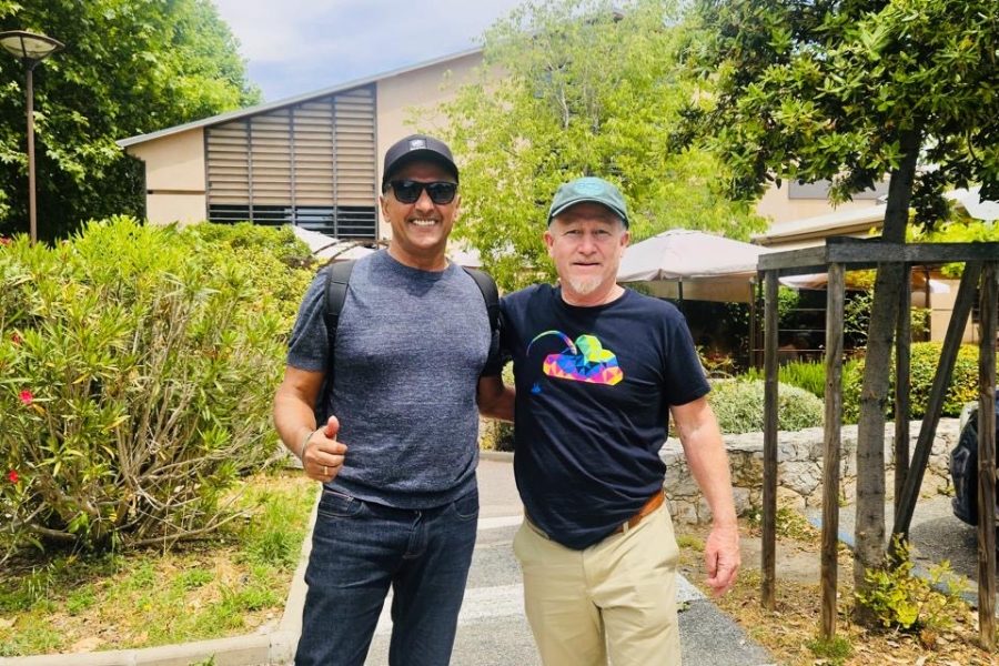 Bruce Goldsmith with Avi Malik of Temple Pilots in France